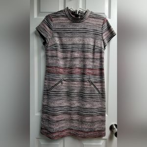 R&K Dress cap sleeves mock neckline Back Zippered Pattern 10 Petite